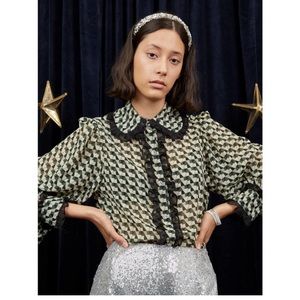 SISTER JANE CELESTIAL GEO BLOUSE SZ M